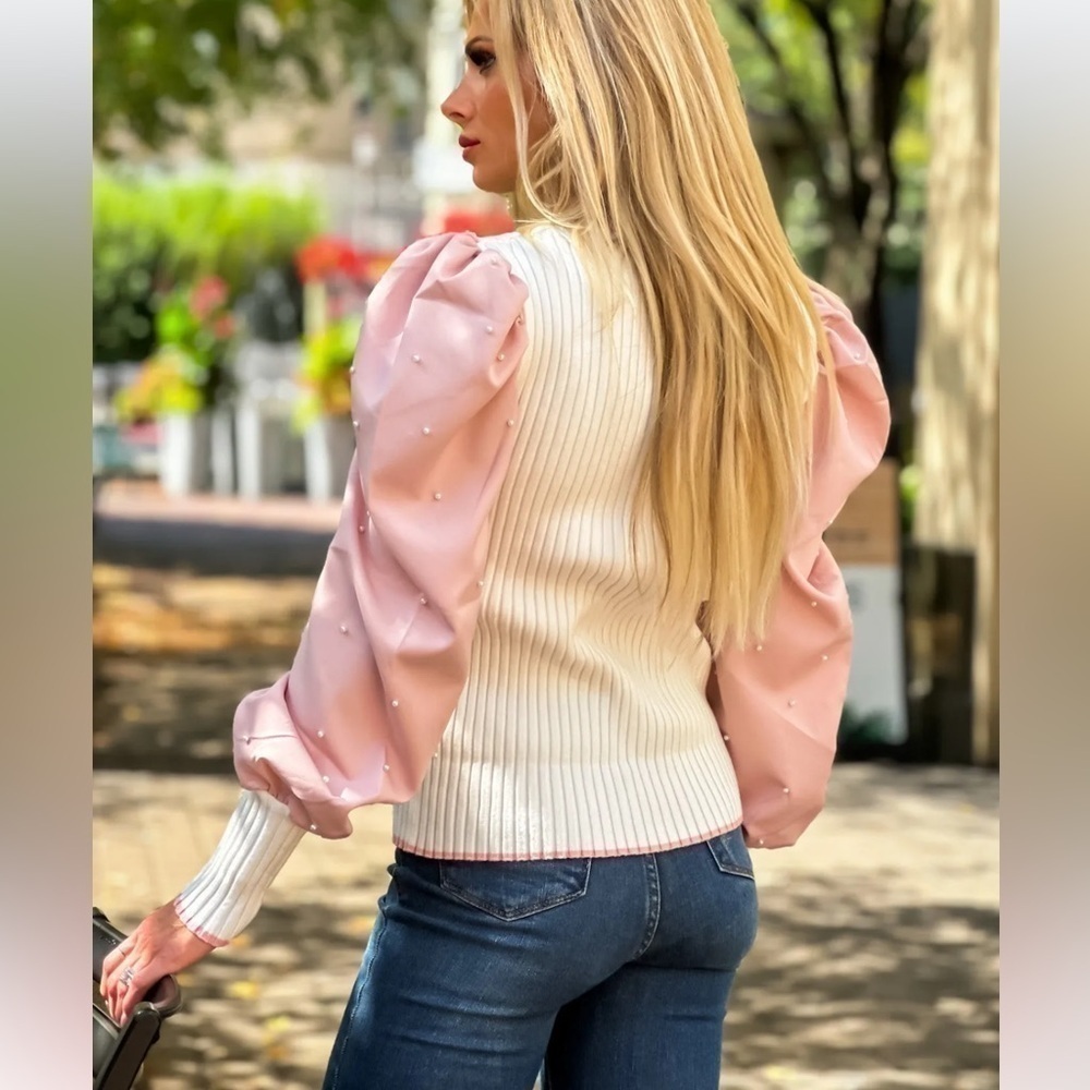 NWT FATE Puff Sleeve Crew neck sweater - Picture 11 of 11